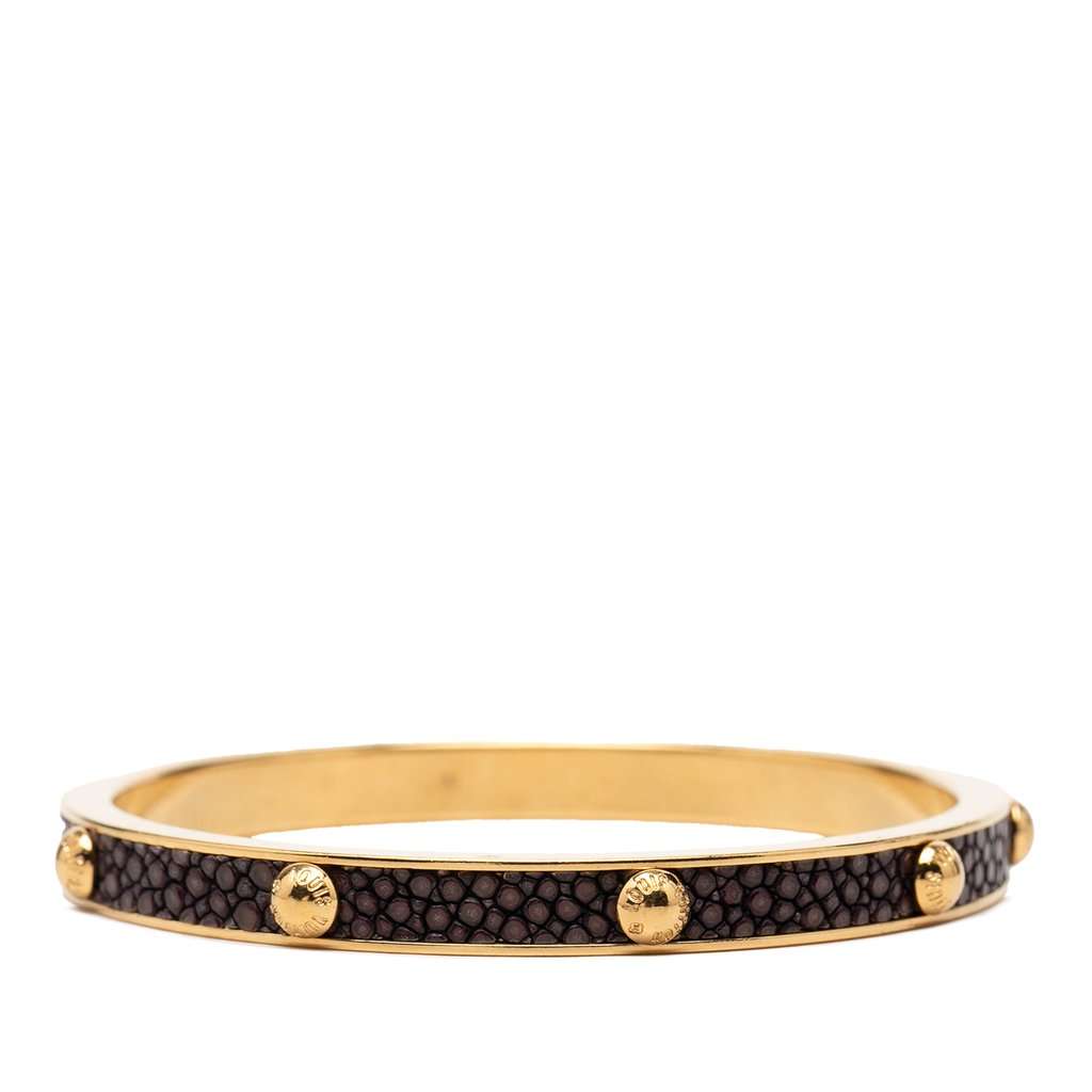 Louis Vuitton Gold Plated and Stingray Gimme A Clue Bangle Gold Metal Very good condition - Inside View