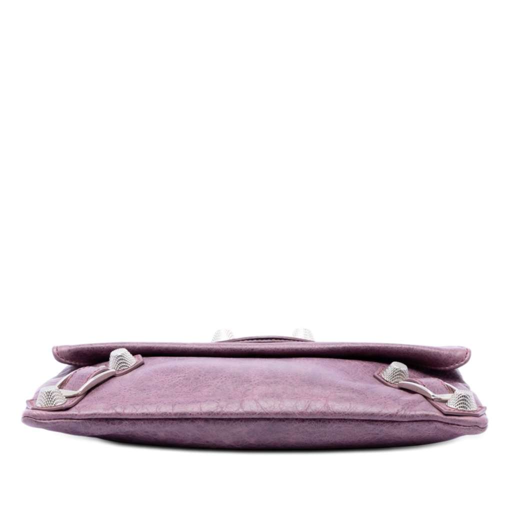 Balenciaga Lambskin Motocross Giant 21 Envelope Clutch Purple Leather Very good - Inside View