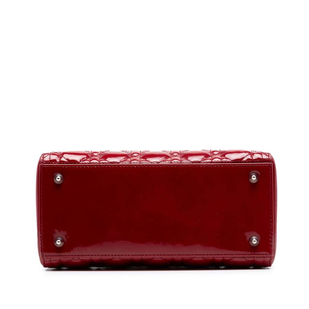 Dior Medium Patent Cannage Lady Dior Red Leather Very good condition - Inside View