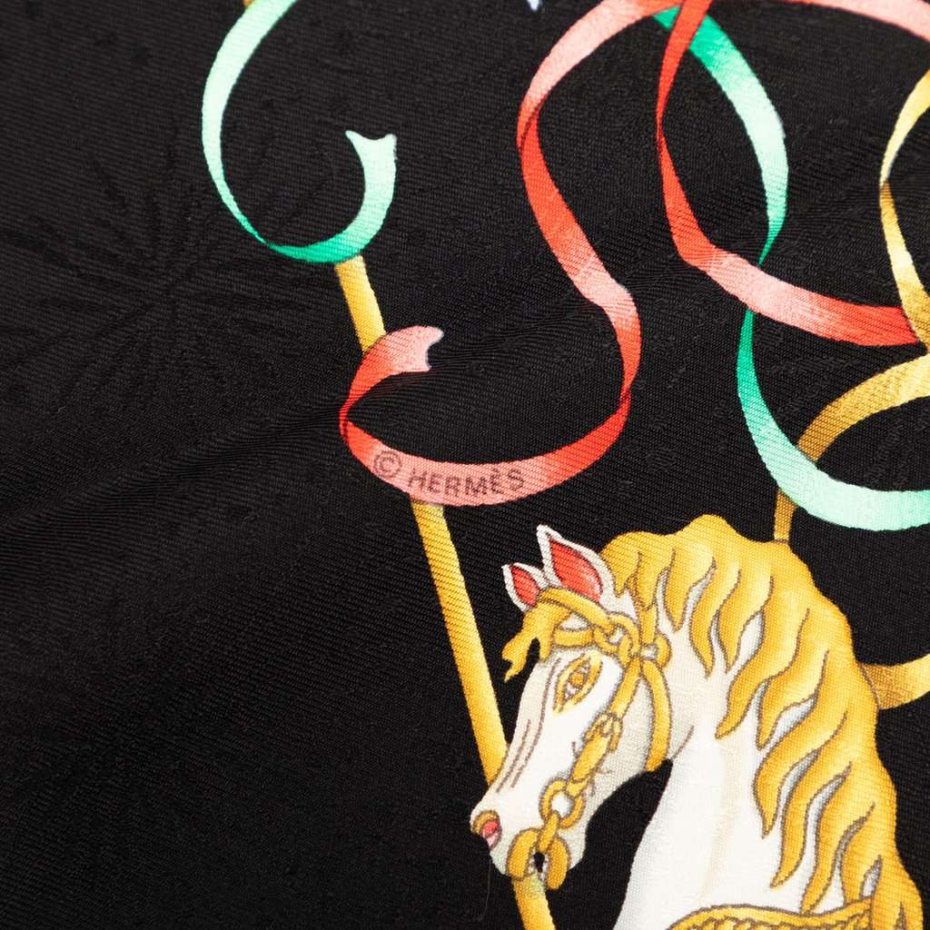 Hermès Luna Park Silk Scarf 90 Black Never worn - Back View