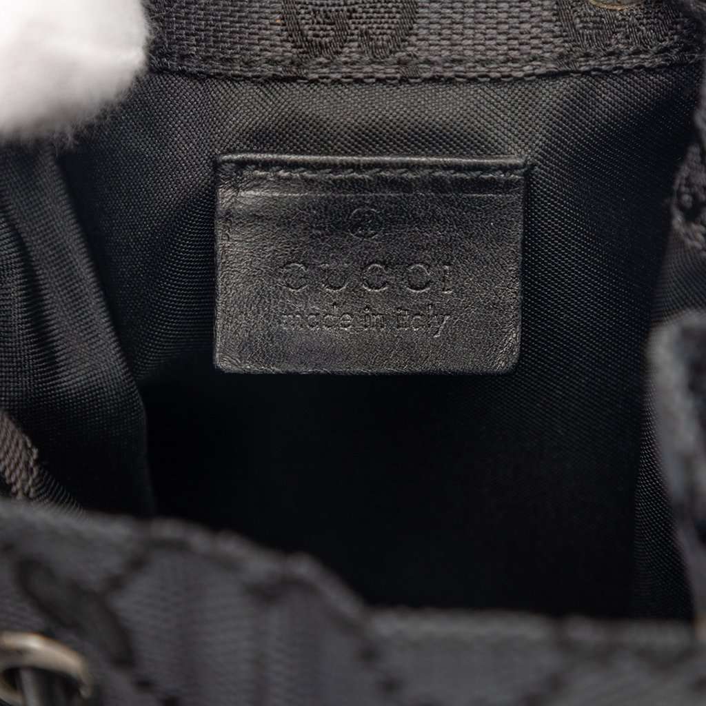 Gucci GG Canvas Drawstring Bucket Bag Black Very good condition - Box View