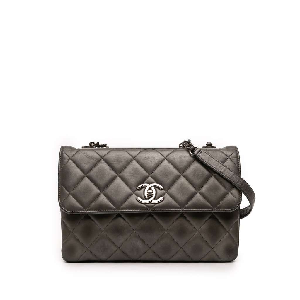 Chanel Medium Lambskin Trendy CC Flap Brown Leather Very good condition - Front View