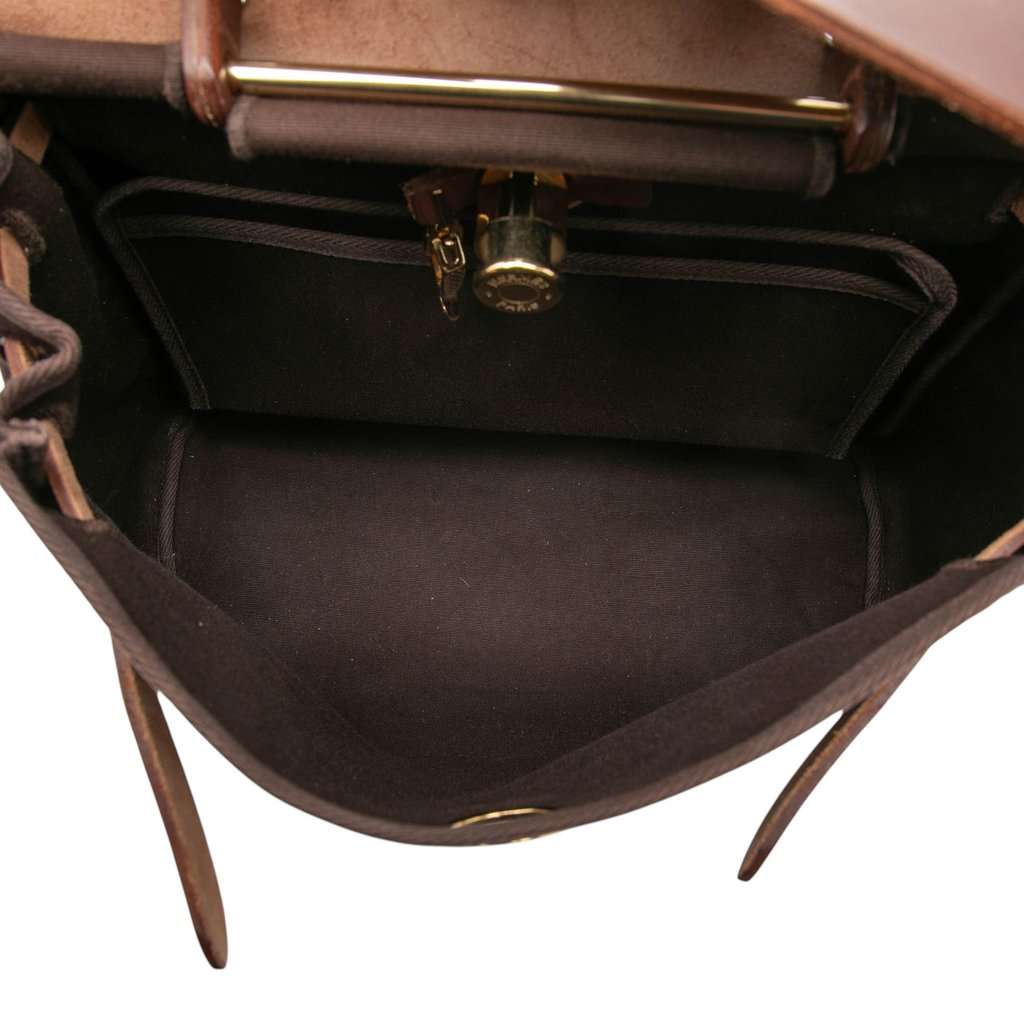 Hermès Toile Herbag PM Brown Very good - Model View