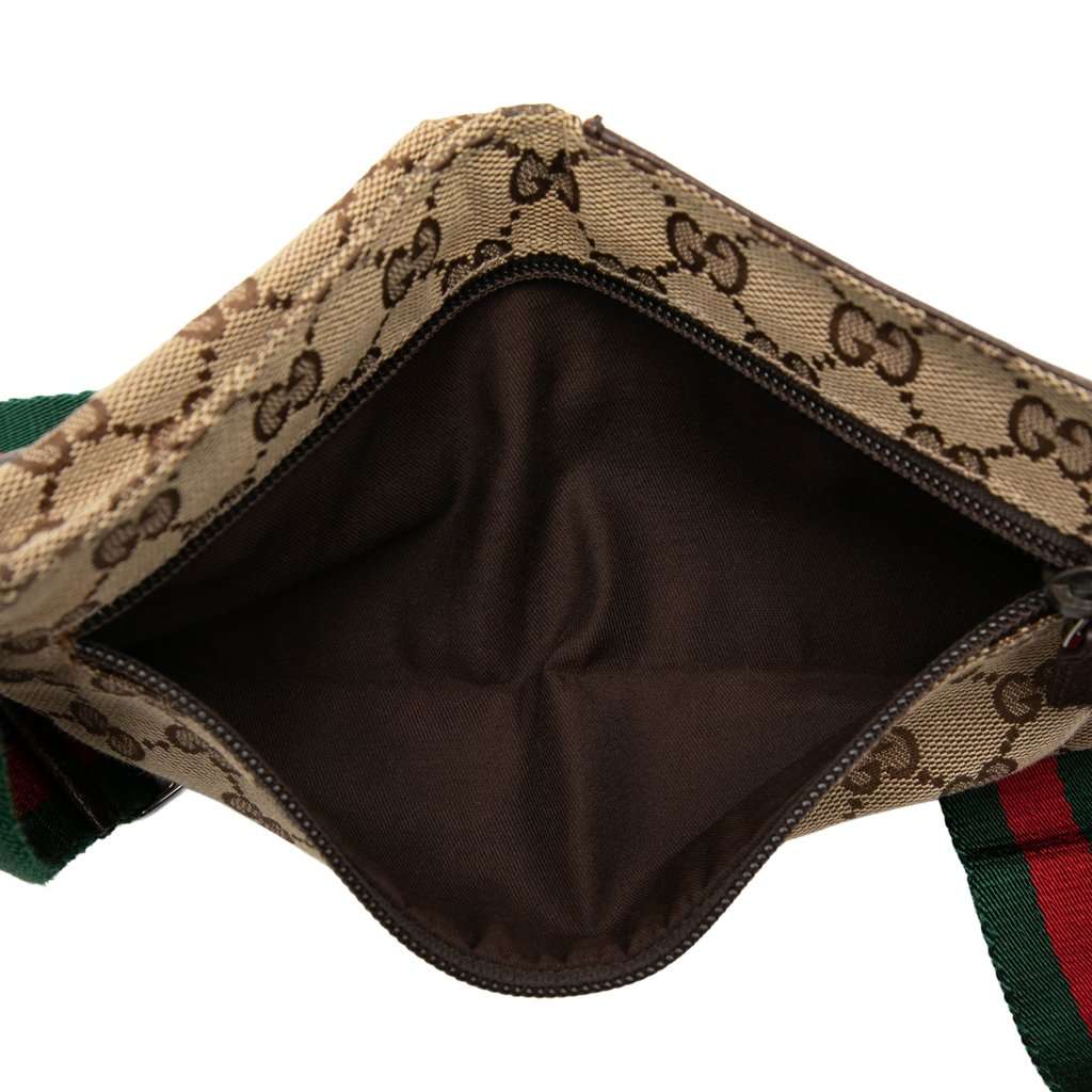 Gucci GG Canvas Web Double Pocket Belt Bag Beige Very good condition - Model View
