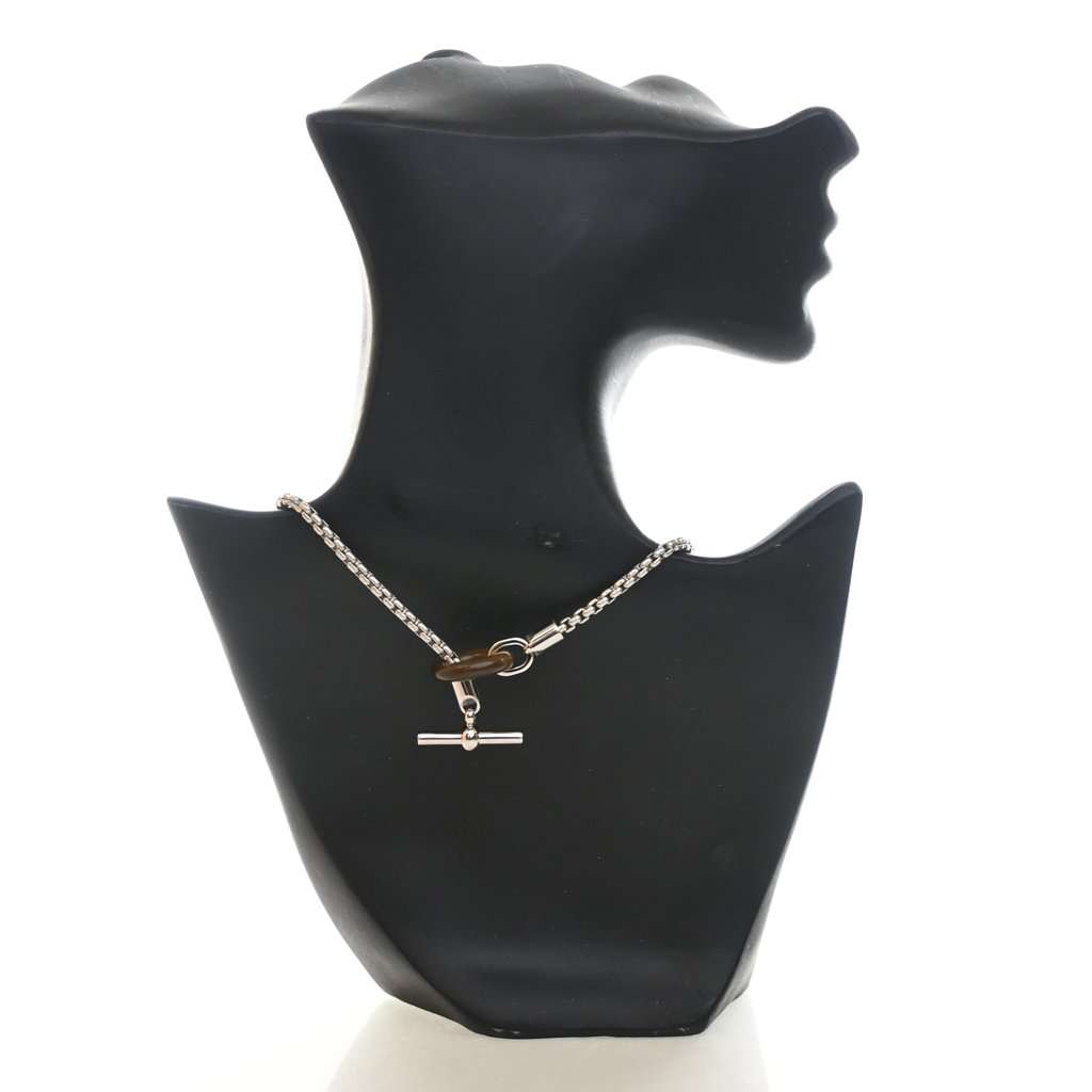 Hermès Palladium Plated Buffalo Horn Swift Meli Melo Necklace Silver Metal Very good condition - Inside View