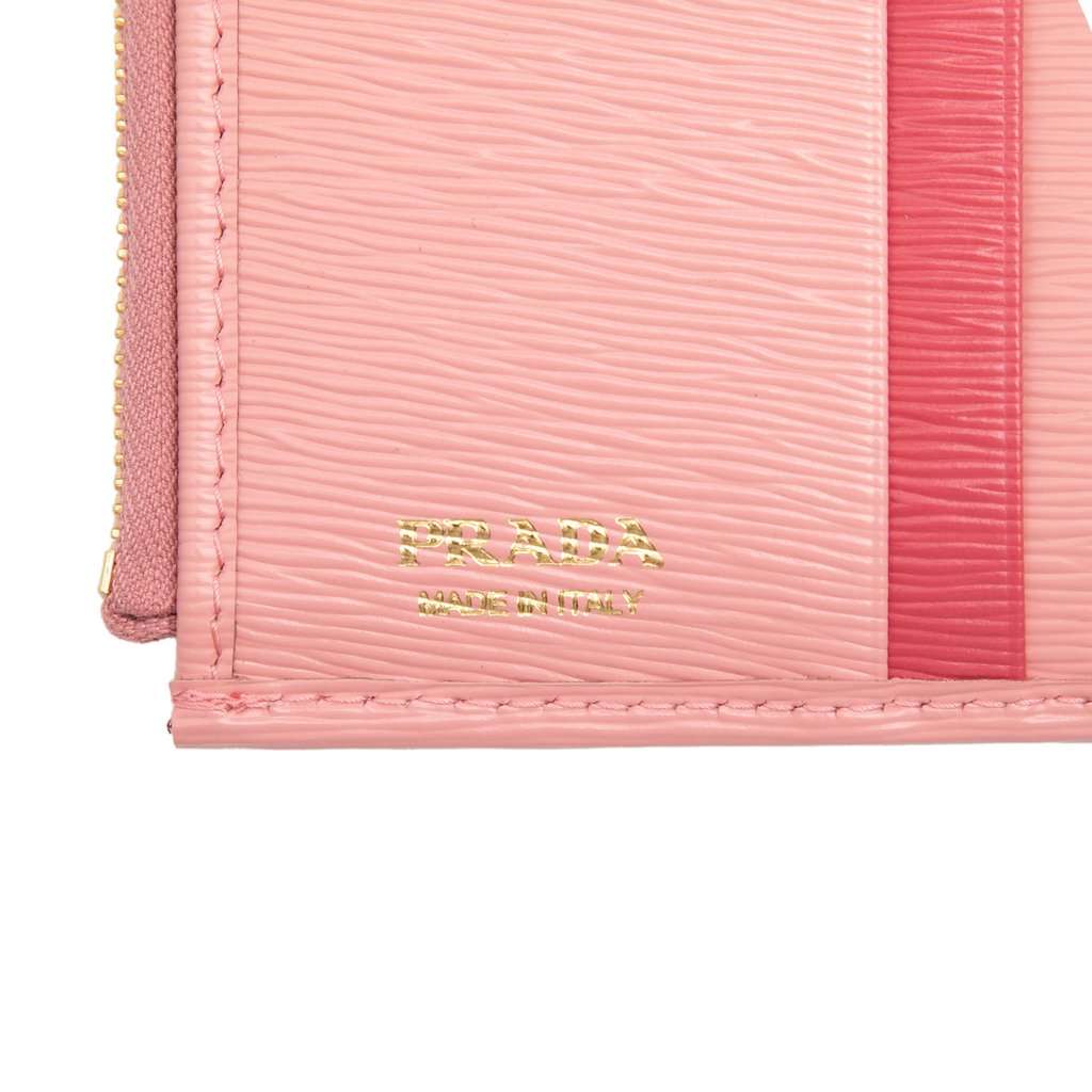 Prada Vitello Move Bifold Wallet Pink Leather Very good condition - Box View