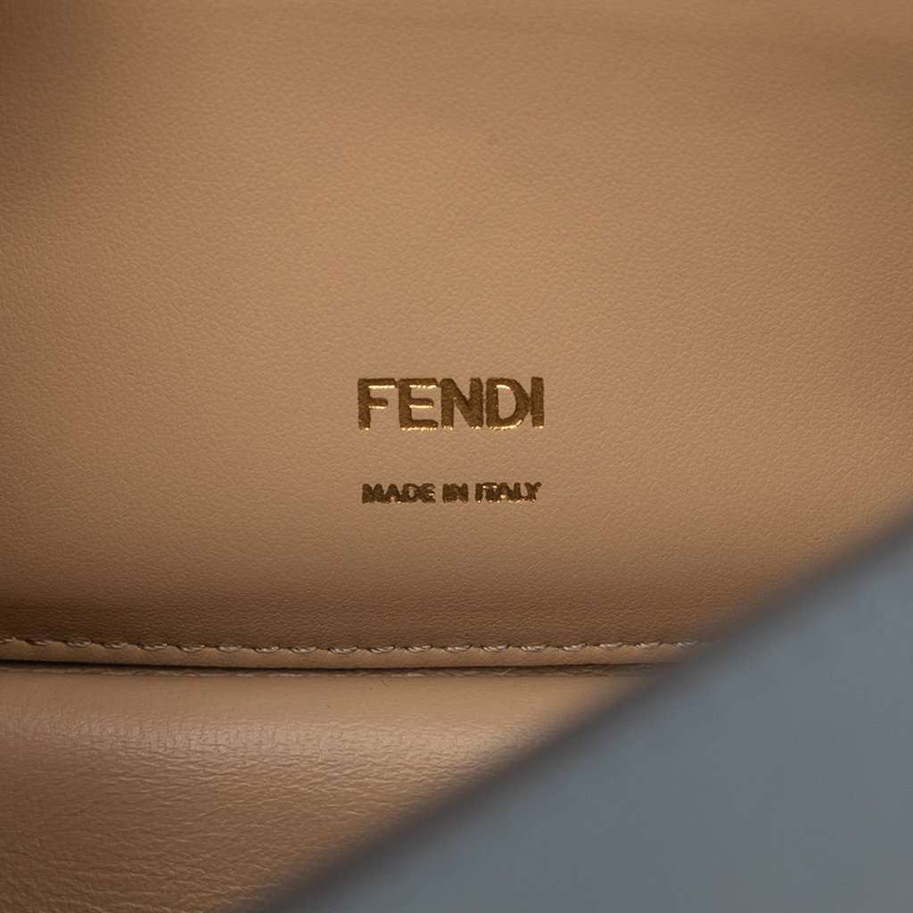 Fendi Small Leather Kan U Chain Shoulder Bag Blue Leather Very good condition - Box View