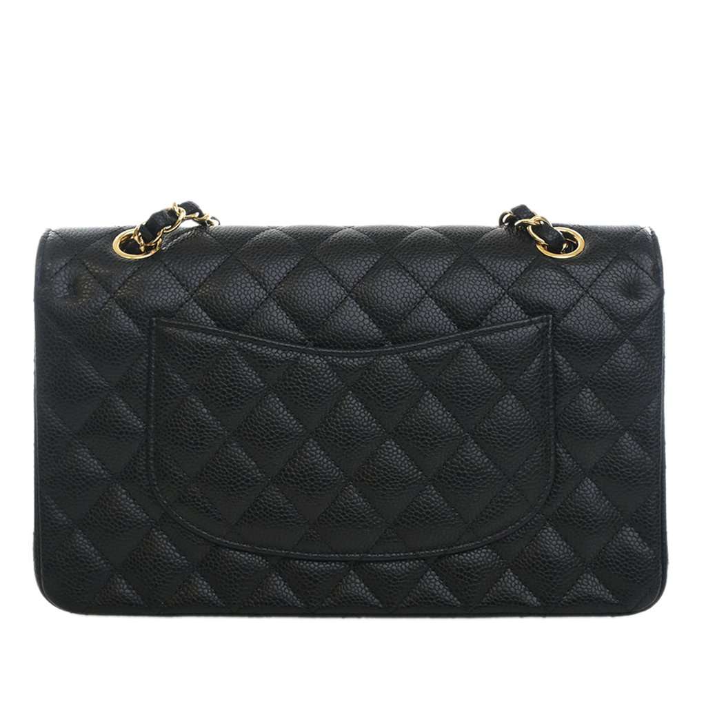Chanel Medium Classic Caviar Double Flap Black Leather Very good - Model View