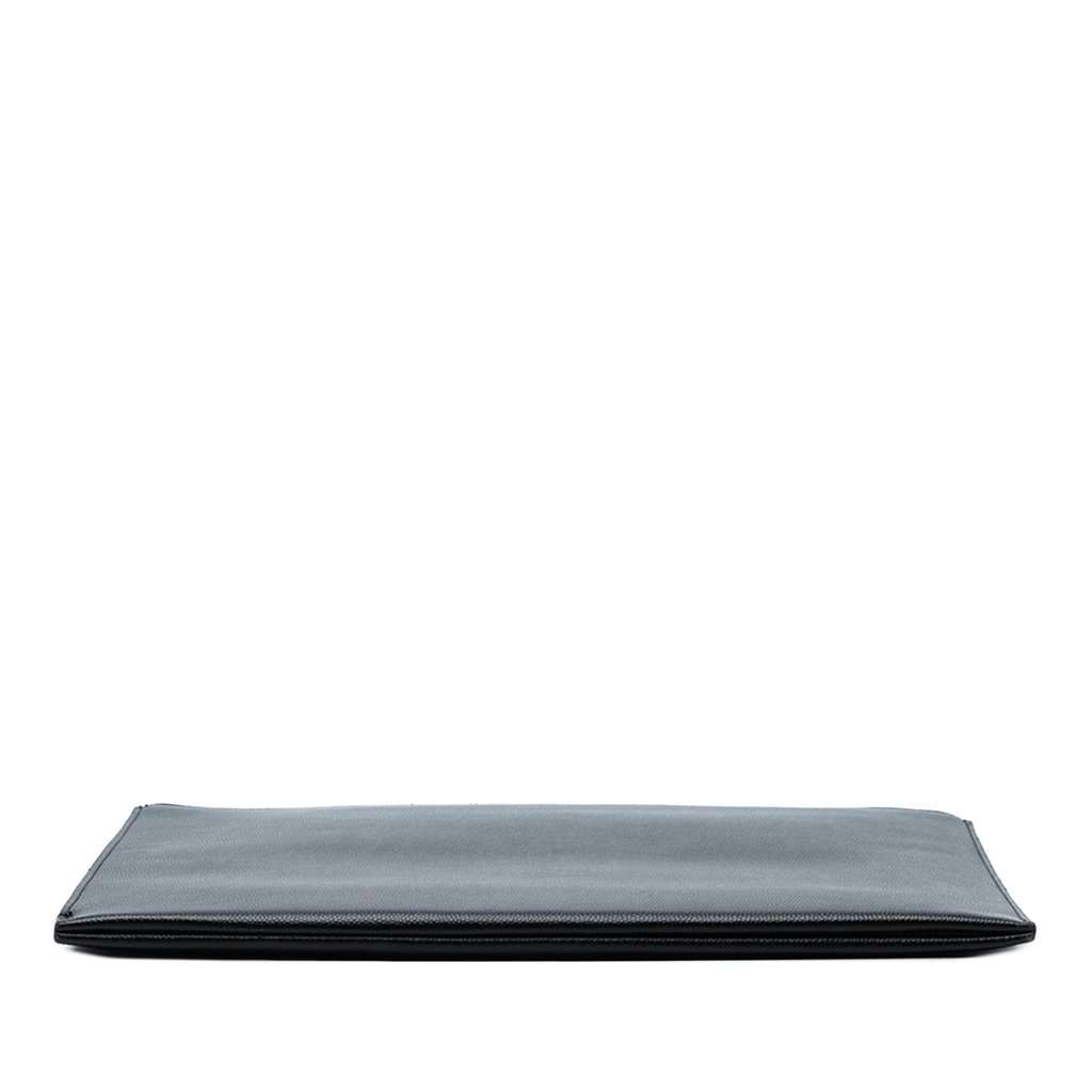 Saint Laurent Grained Leather Zip Clutch Black Leather Very good condition - Inside View
