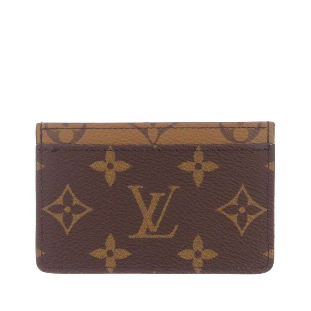 Louis Vuitton Monogram Reverse Card Holder Brown Very good - Front View
