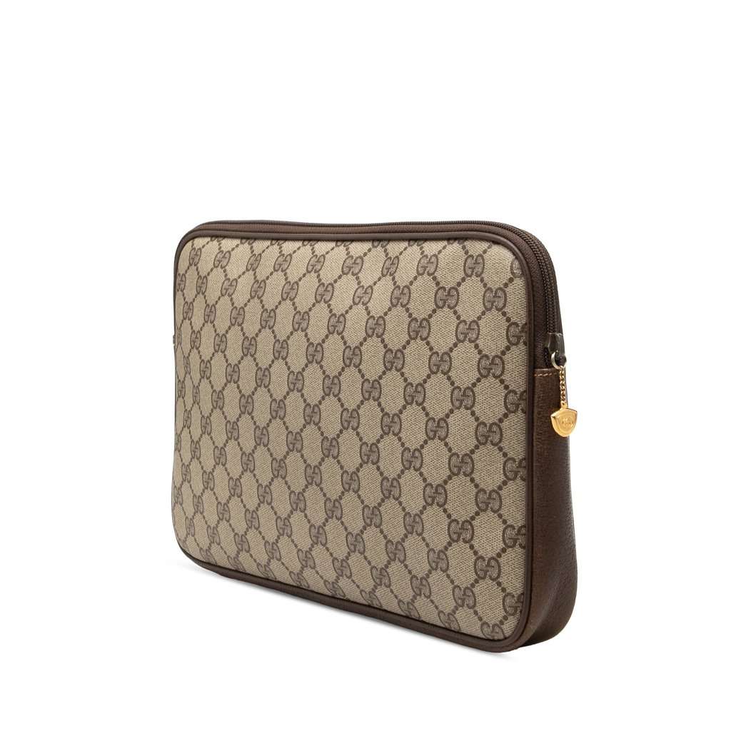Gucci GG Supreme Clutch Beige Very good condition - Back View