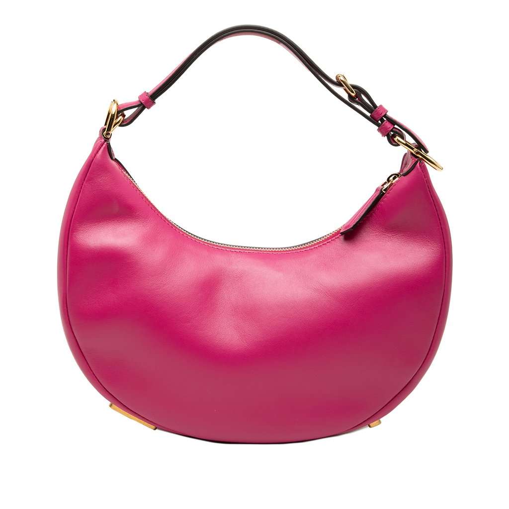 Fendi Small Leather Fendigraphy Hobo Pink Leather Very good condition - Front View