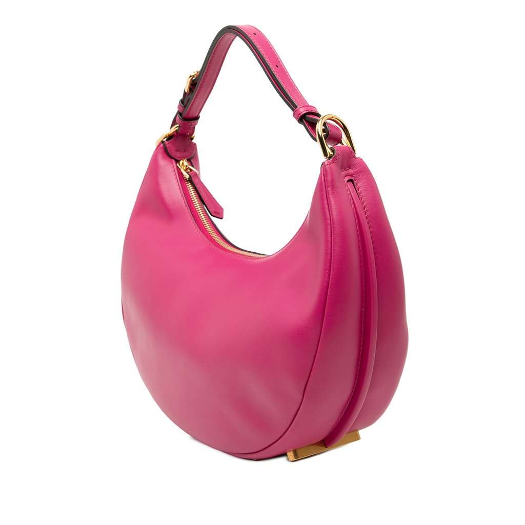 Fendi Small Leather Fendigraphy Hobo Pink Leather Very good condition - Back View