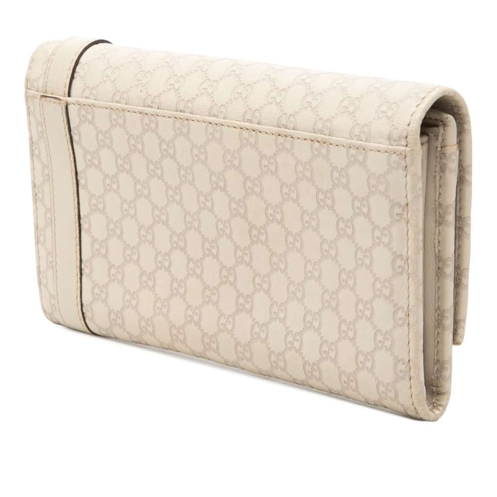 Gucci Microguccissima Nice Long Wallet White Leather Very good - Back View