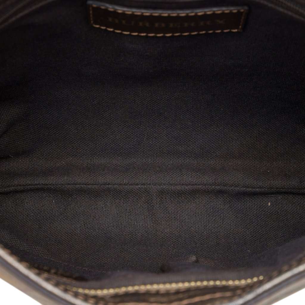 Burberry Haymarket Check Coated Canvas Hartham Crossbody Beige Very good - Model View