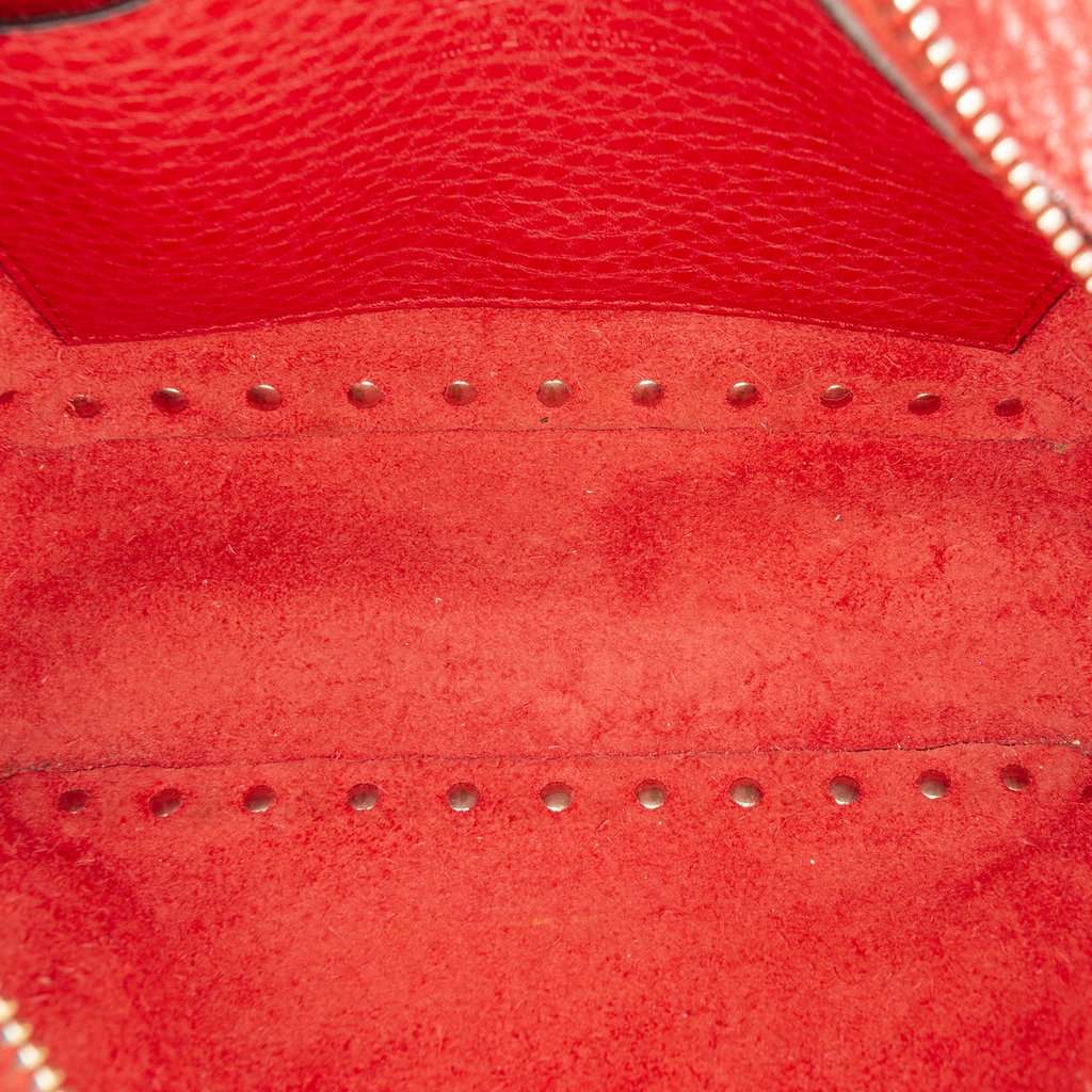 Valentino Grainy Calfskin Rockstud Camera Bag Red Leather Very good condition - Model View