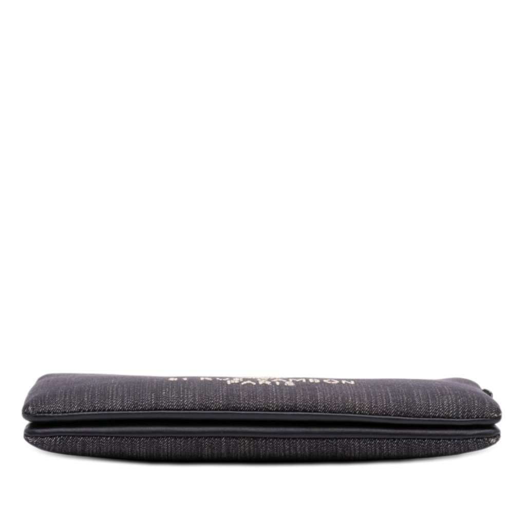 Chanel Denim Deauville Double Compartment Clutch Blue Very good - Inside View
