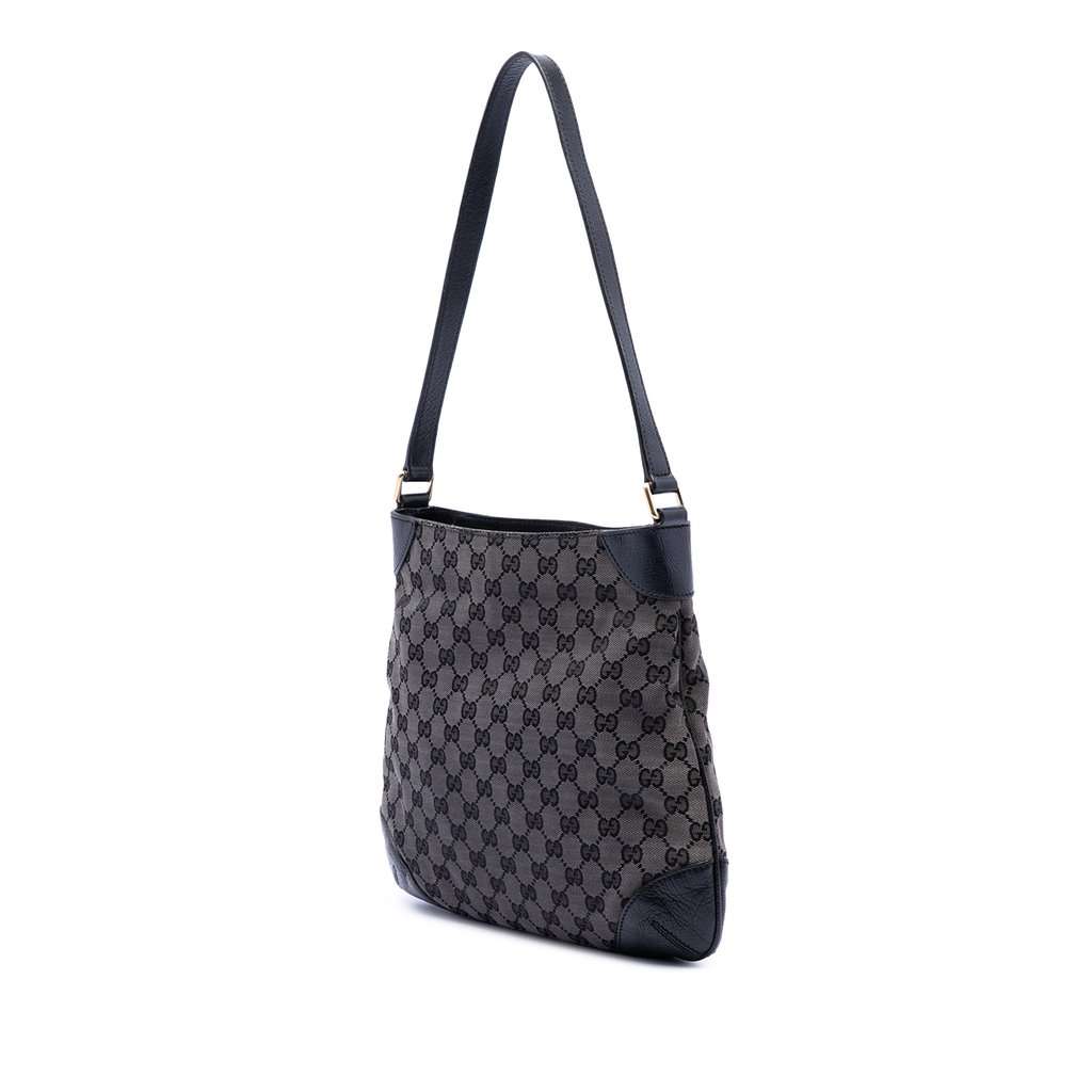 Gucci GG Canvas Shoulder Bag Black Very good condition - Back View
