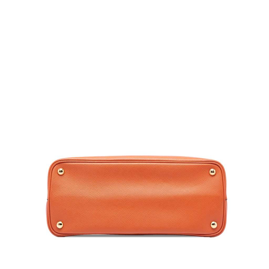 Prada Medium Saffiano Cuir Double Handle Satchel Orange Leather Very good - Inside View