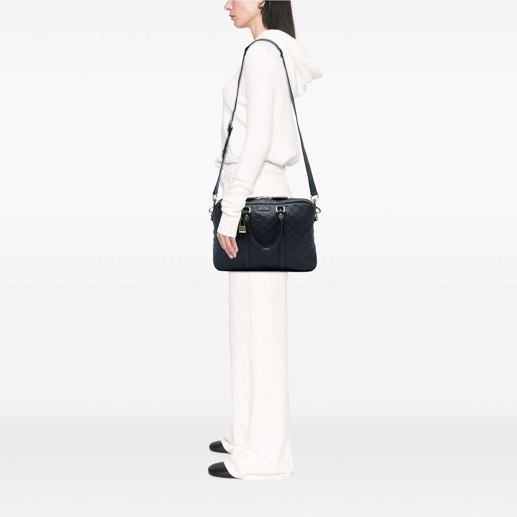 Gucci Guccissima Business Bag Black Leather Very good - Box View