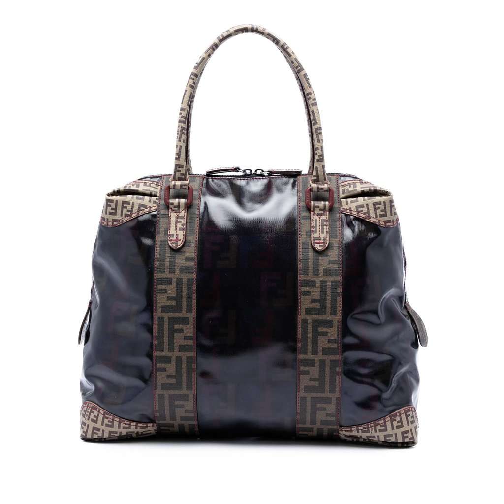 Fendi Large Zucca Coated Canvas B Mix Tote Black Very good condition - Front View