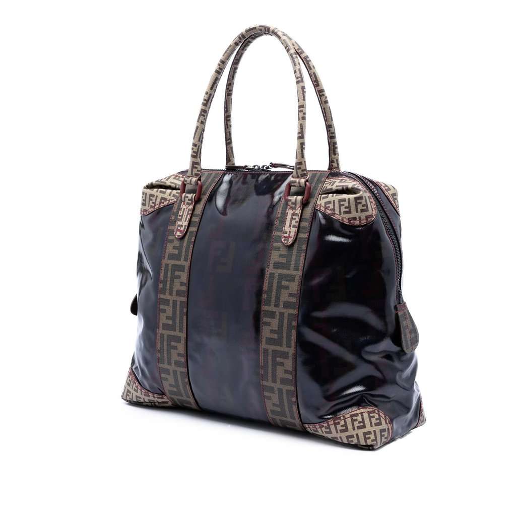 Fendi Large Zucca Coated Canvas B Mix Tote Black Very good condition - Back View