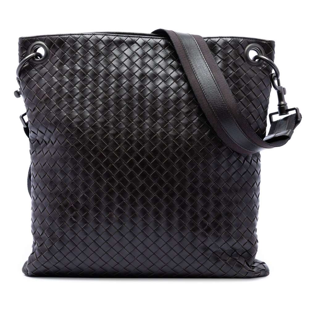 Bottega Veneta Nappa Intrecciato VN Crossbody Brown Leather Very good condition - Front View