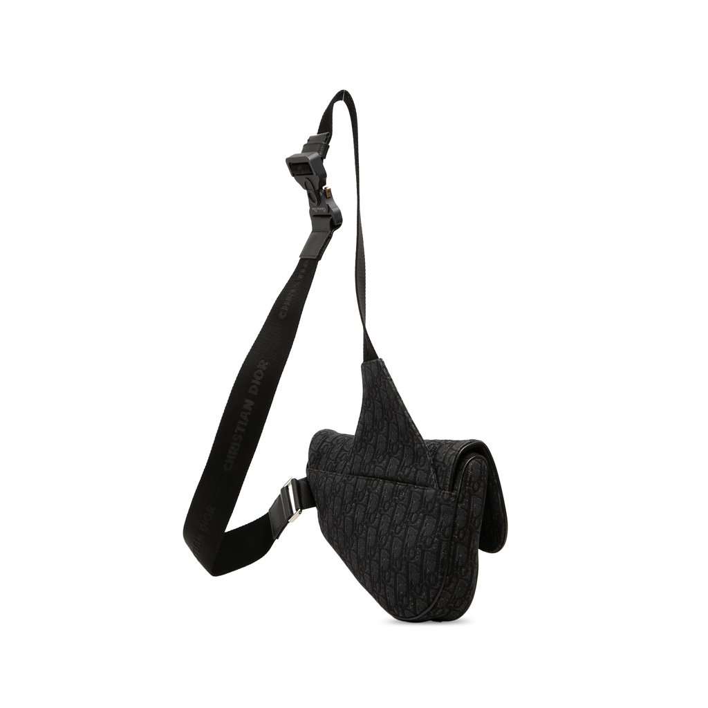 Dior Oblique Canvas Saddle Crossbody Black Very good condition - Back View