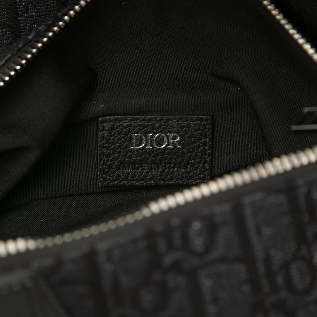 Dior Oblique Canvas Saddle Crossbody Black Very good condition - Box View