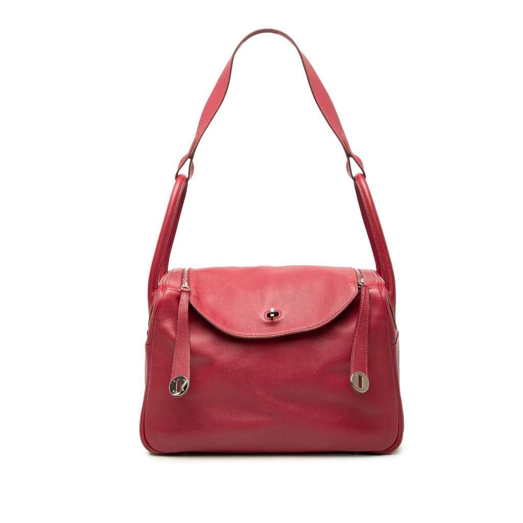 Hermès Swift Lindy 34 Red Leather Very good condition - Front View