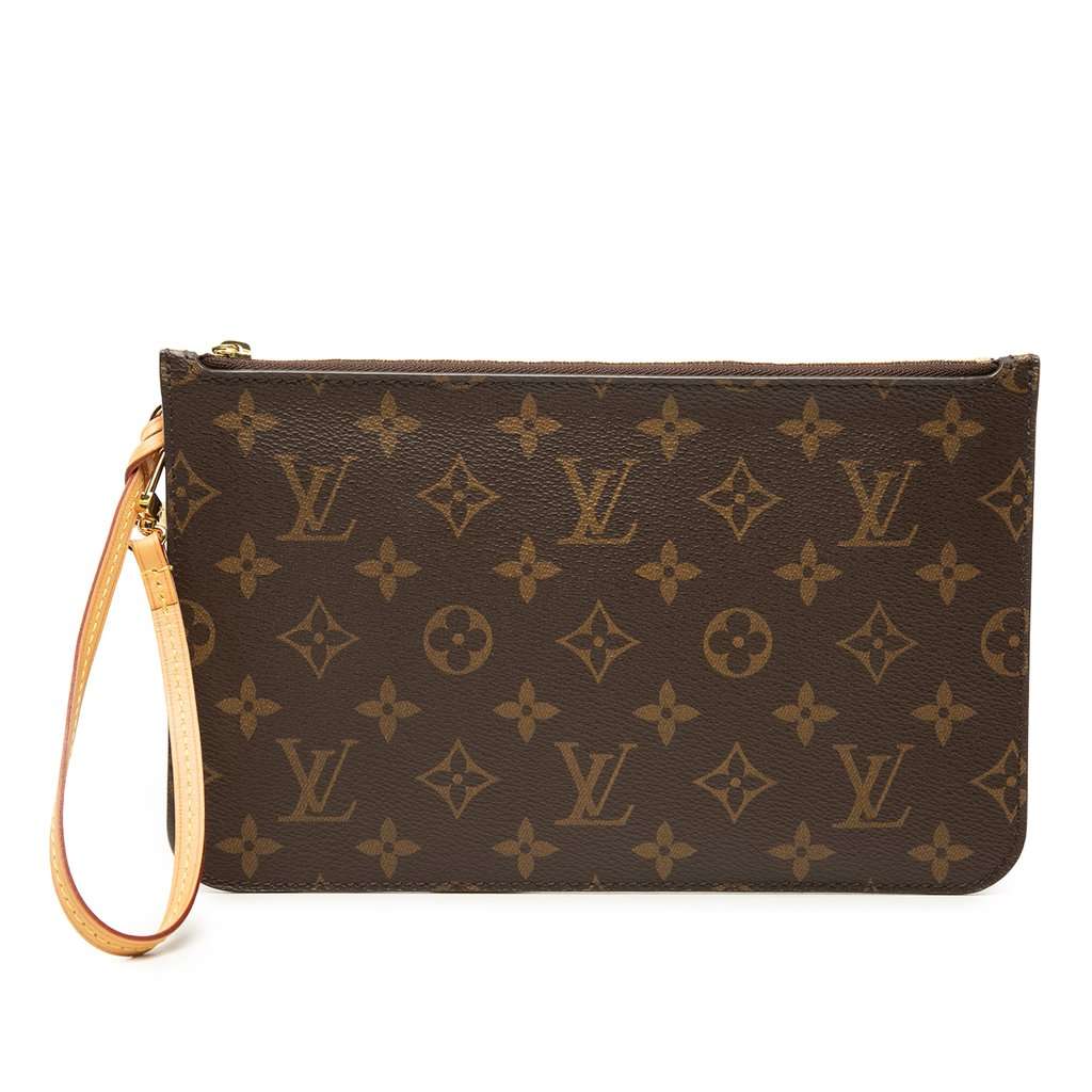 Louis Vuitton Monogram Neverfull MM Pouch Brown Very good - Back View
