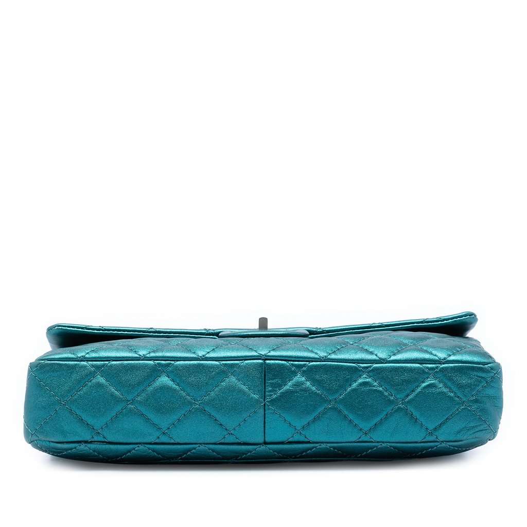 Chanel Quilted Metallic Calfskin Reissue 2.55 Flap 226 Blue Leather Very good - Inside View