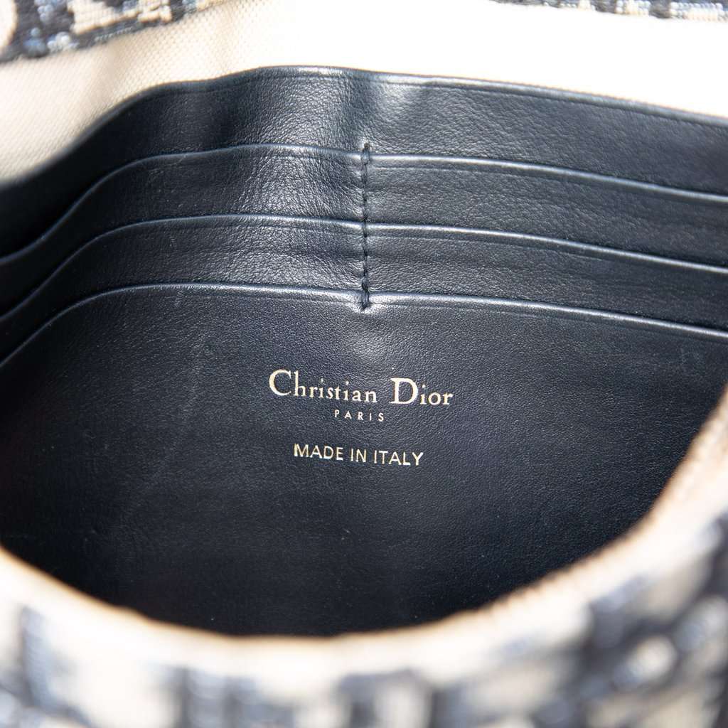 Dior Oblique Canvas Saddle Pouch Wallet on Chain Blue Very good condition - Box View
