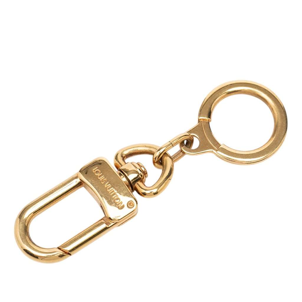 Louis Vuitton Gold Plated Bolt Extender Key Ring Gold Metal Very good condition - Front View
