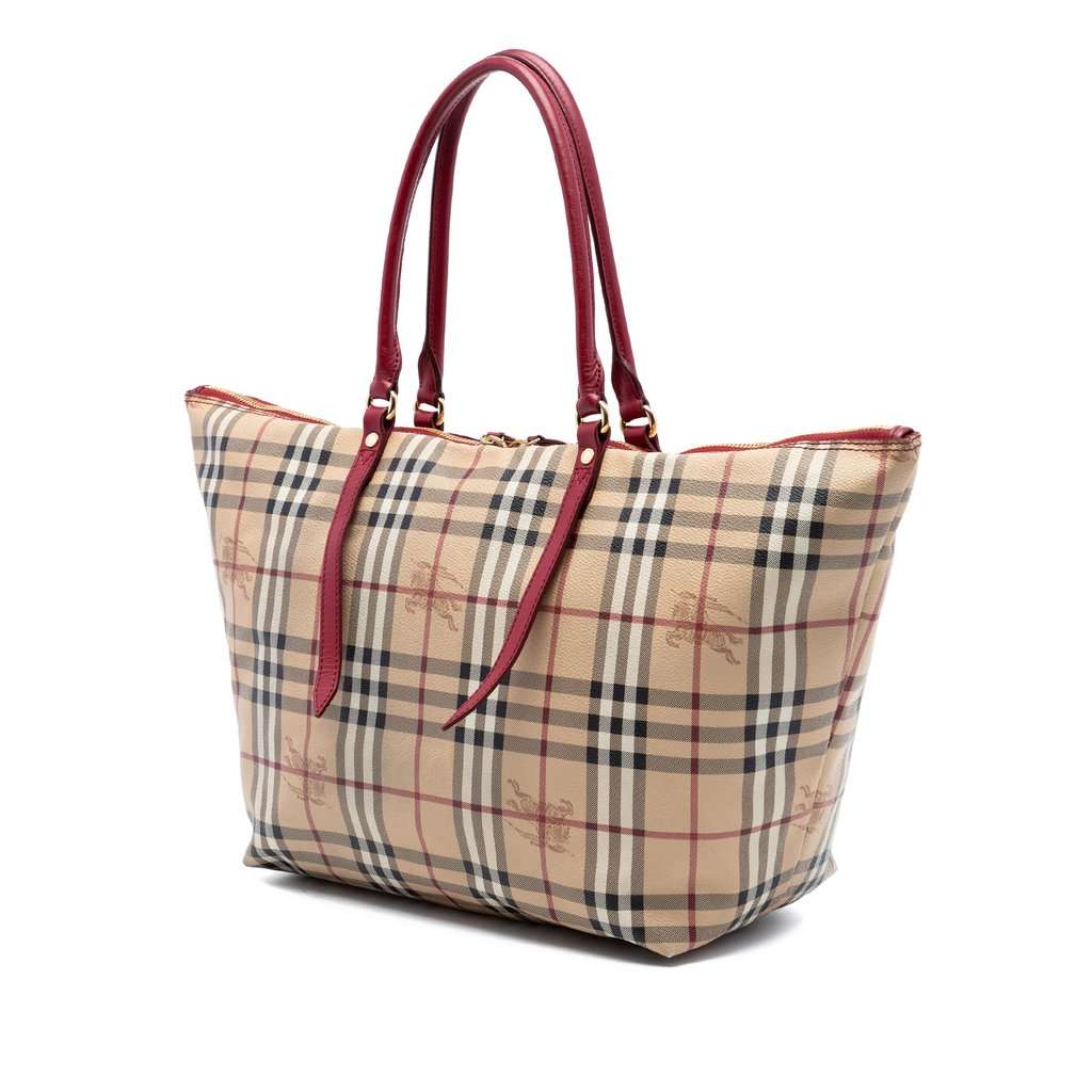 Burberry Medium Haymarket Check Coated Canvas Salisbury Tote Beige Very good condition - Back View