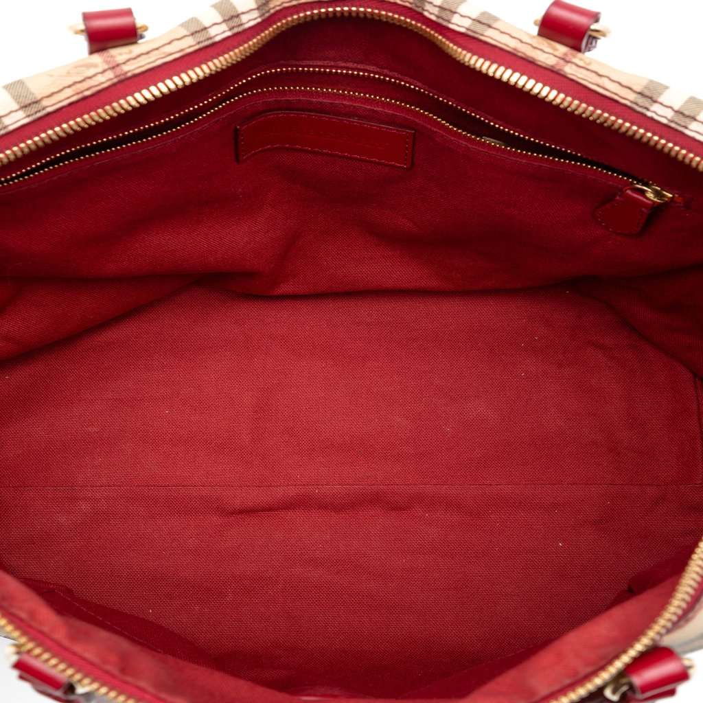 Burberry Medium Haymarket Check Coated Canvas Salisbury Tote Beige Very good condition - Model View