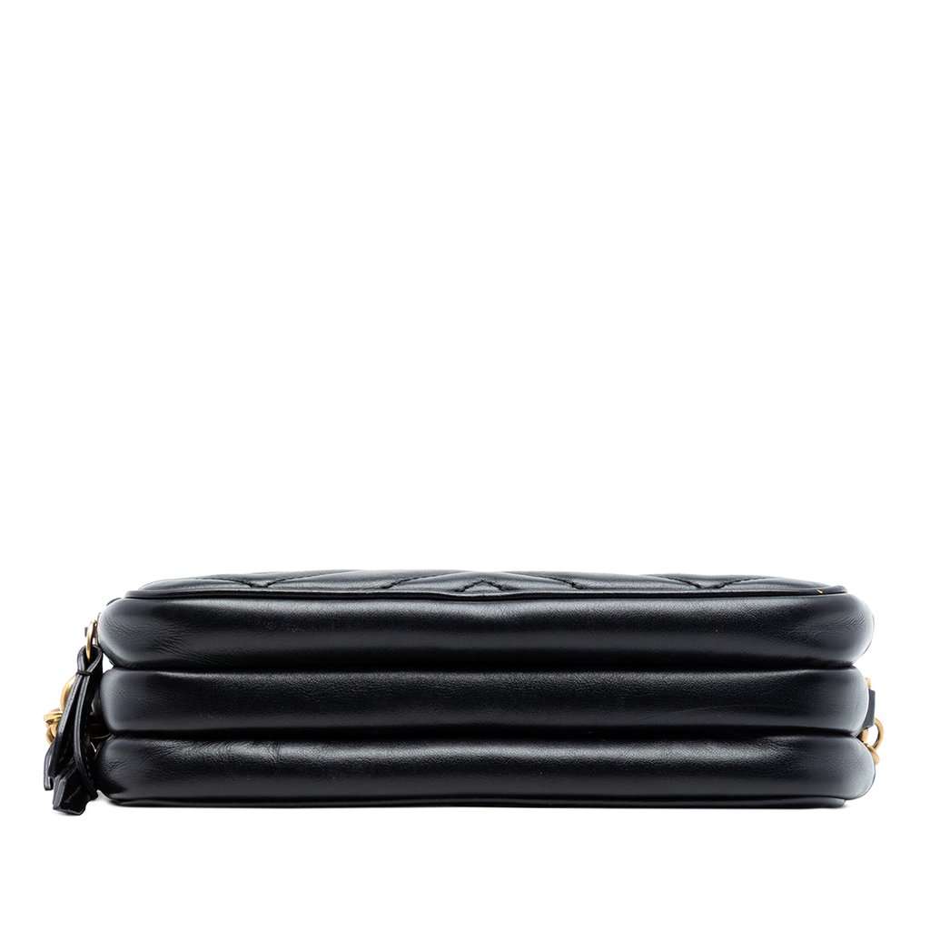 Gucci Mini GG Marmont Matelasse Leather Triple Zip Crossbody Black Leather Very good condition - Inside View