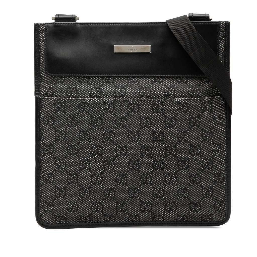 Gucci GG Denim Crossbody Black Very good condition - Front View