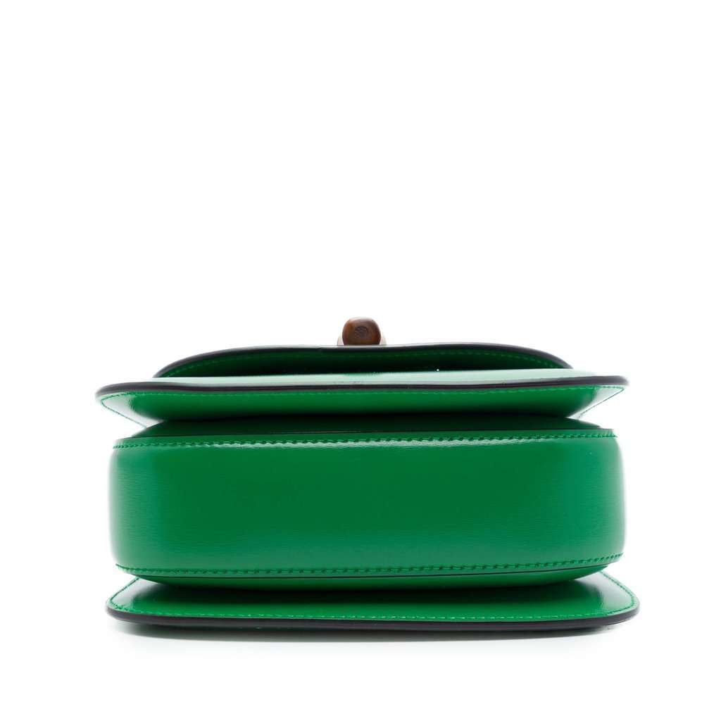 Gucci Mini Calfskin 1947 Bamboo Top Handle Bag Green Leather Very good condition - Inside View
