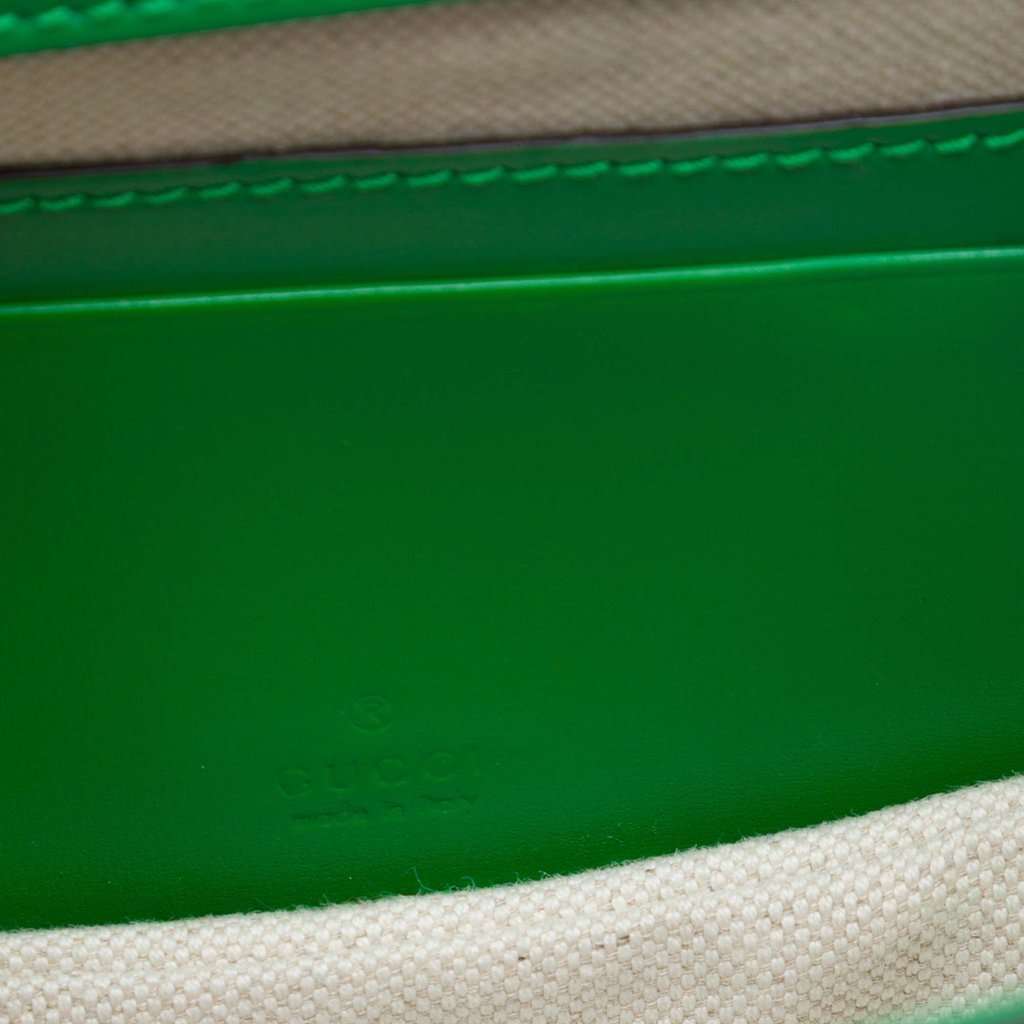 Gucci Mini Calfskin 1947 Bamboo Top Handle Bag Green Leather Very good condition - Box View