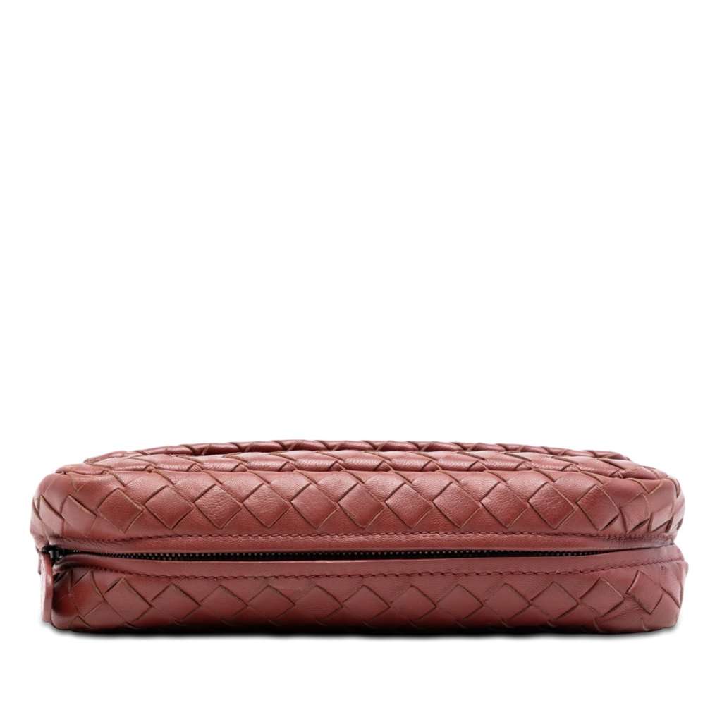 Bottega Veneta Mini Nappa Intrecciato Expandable Chain Flap Crossbody Red Leather Very good - Inside View