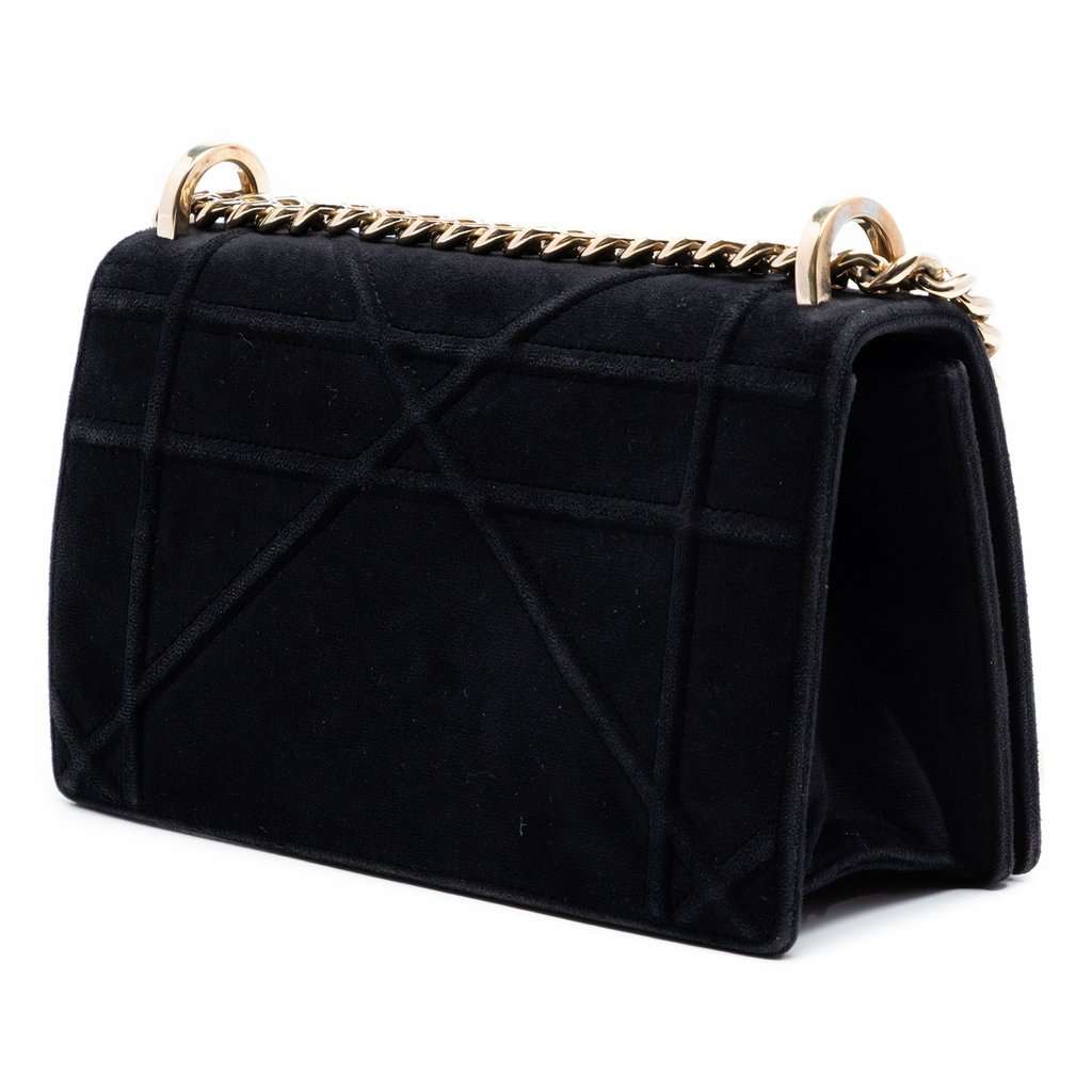 Dior Small Velvet Diorama Flap Black Very good condition - Back View