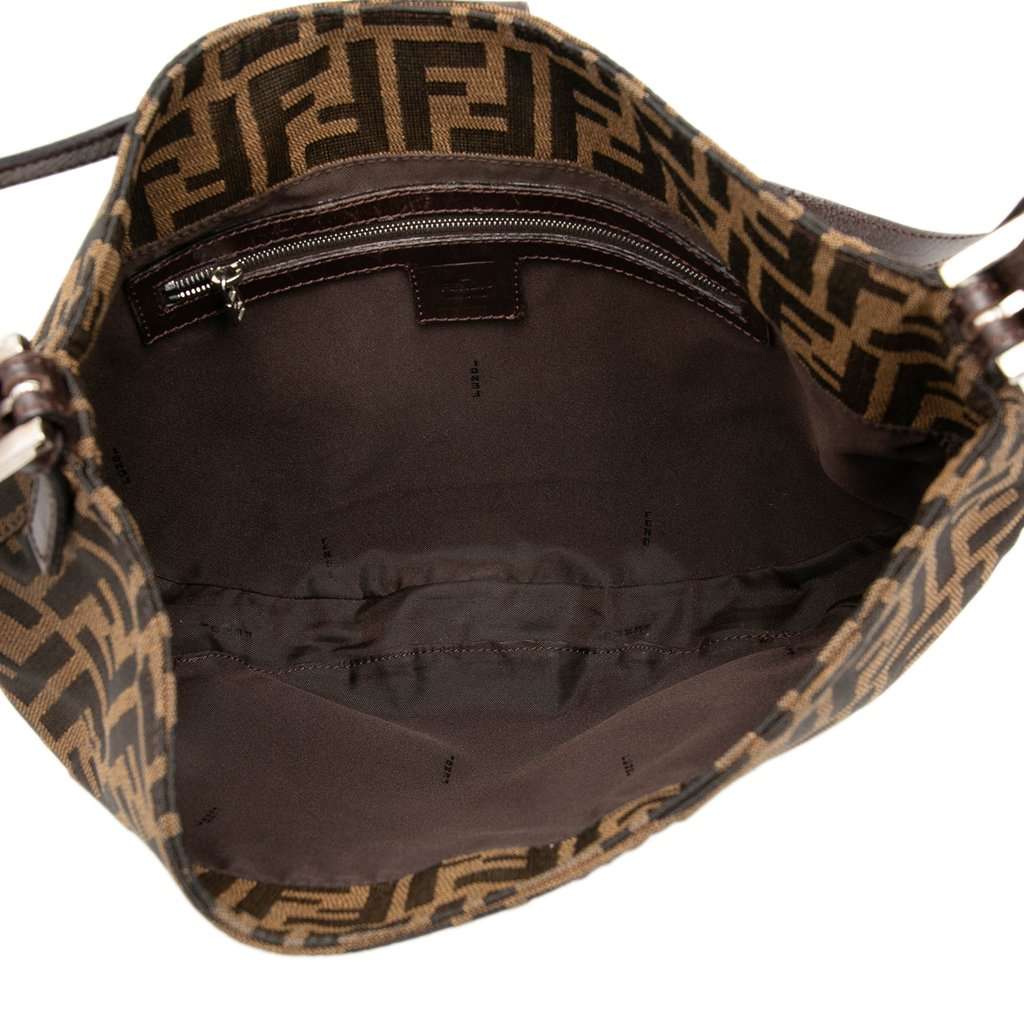 Fendi Zucca Canvas Croissant Hobo Brown Very good - Model View