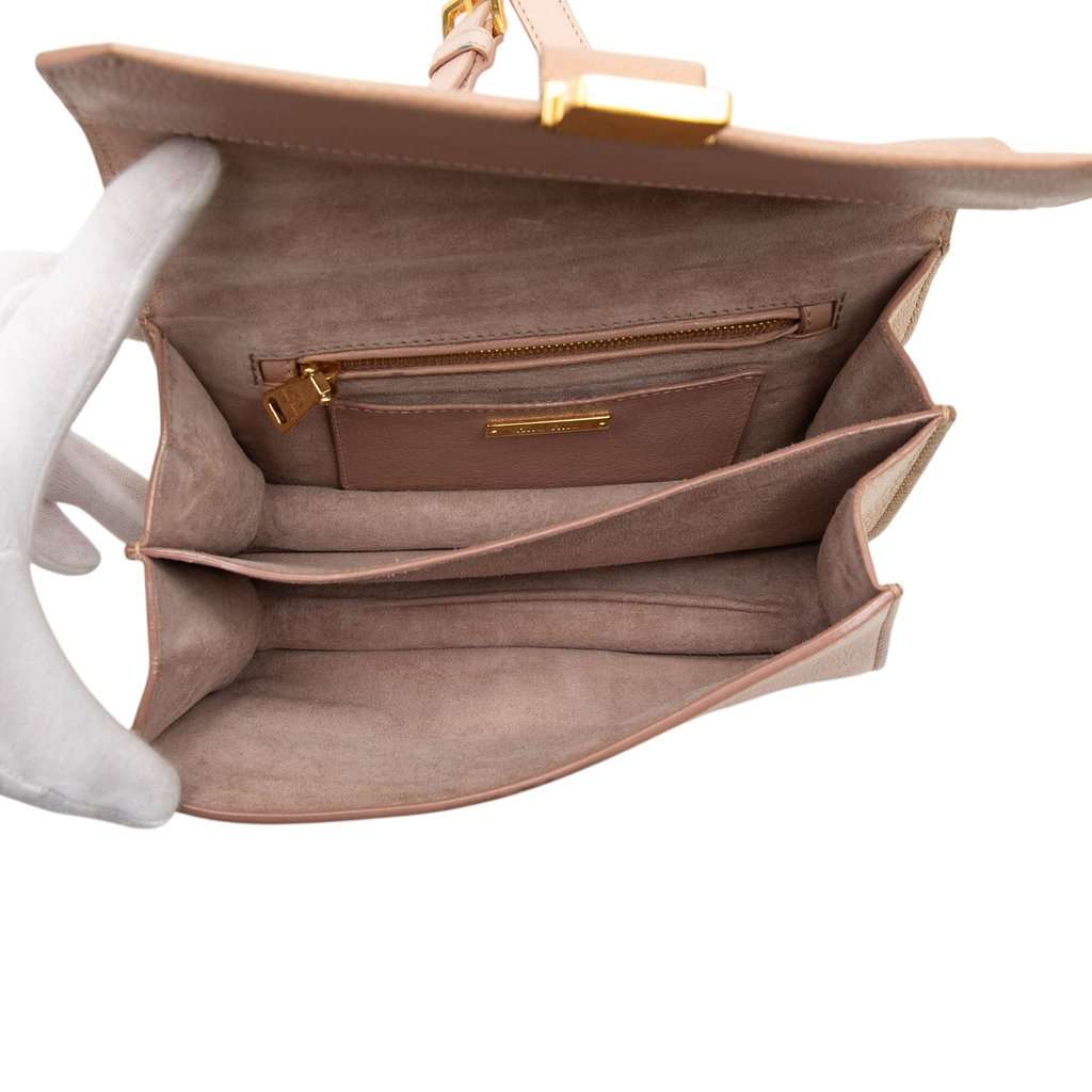 Miu Miu Bicolor Goatskin Madras Crossbody Brown Leather Very good - Model View