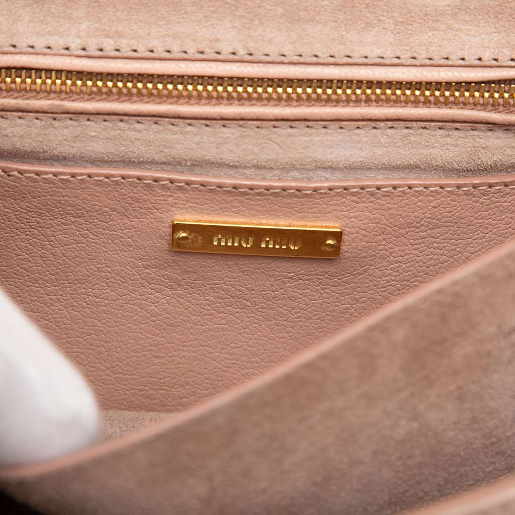 Miu Miu Bicolor Goatskin Madras Crossbody Brown Leather Very good - Box View