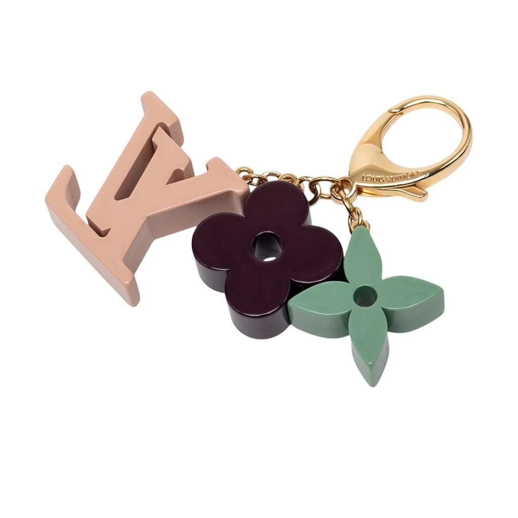 Louis Vuitton Resin Play Time Monogram Key Chain and Bag Charm Pink Plastic Very good condition - Back View