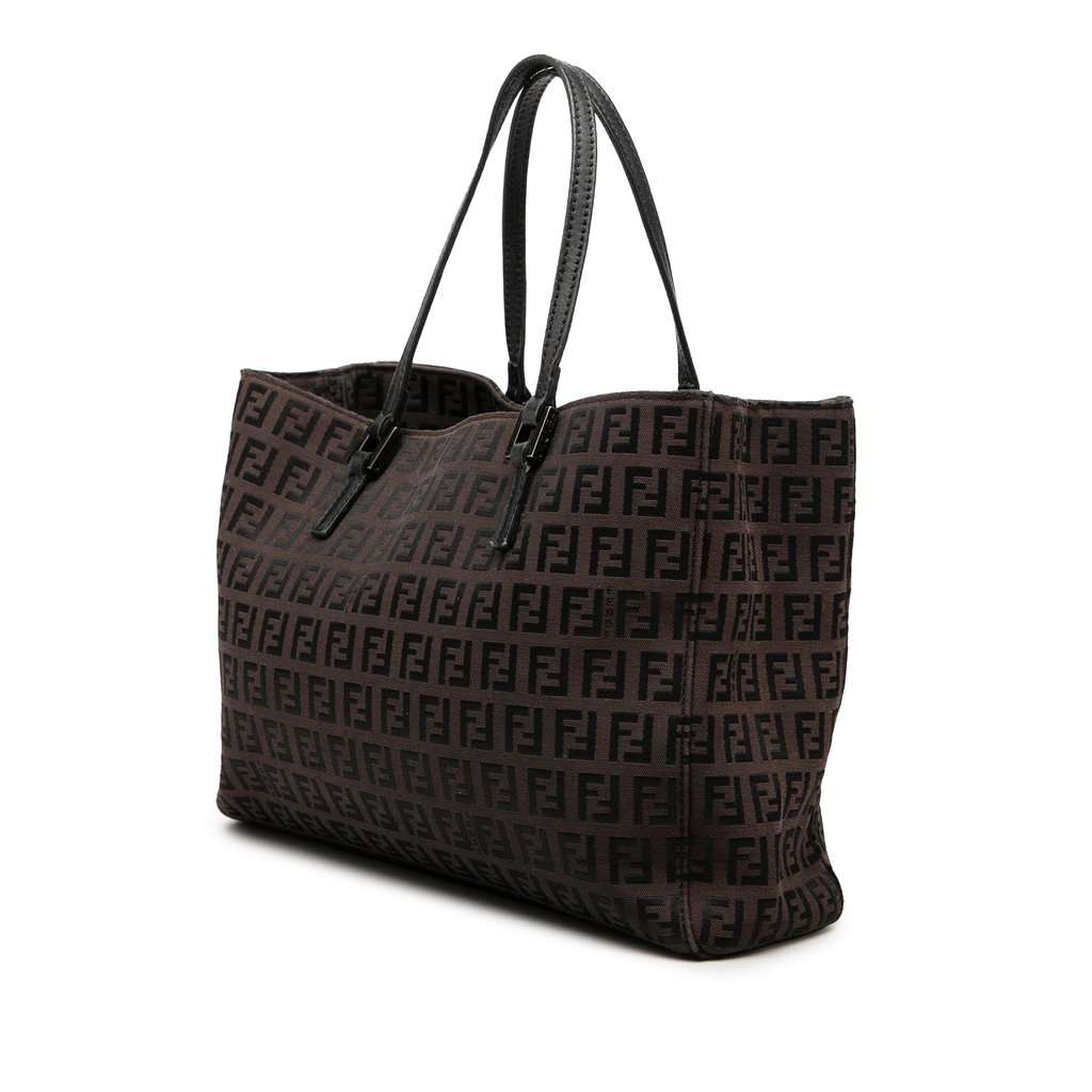 Fendi Zucchino Canvas Tote Brown Very good condition - Back View