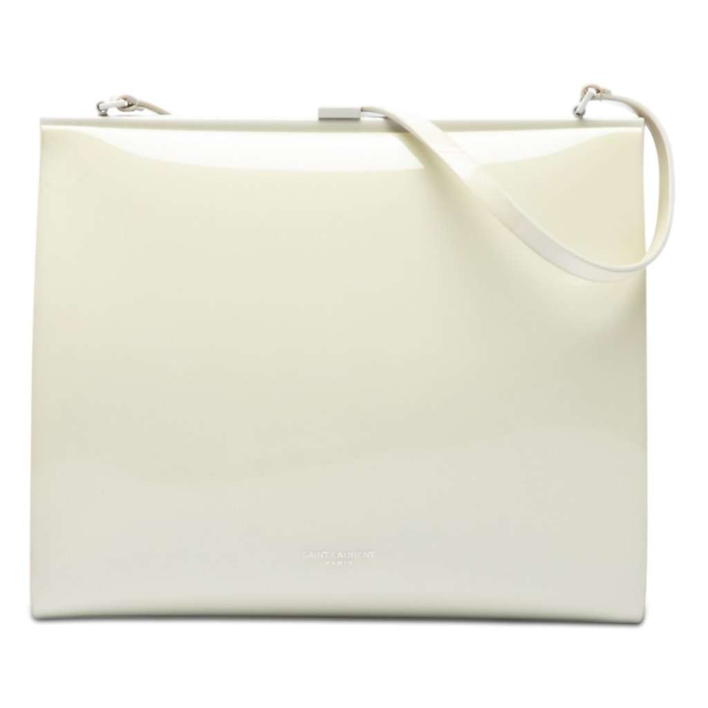 Saint Laurent Vinyl Le Anne Marie Shoulder Bag White Plastic Very good - Front View