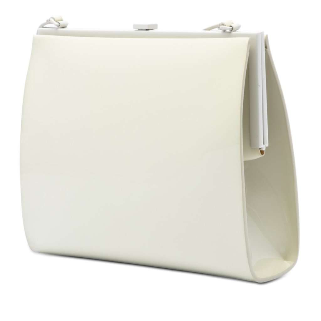 Saint Laurent Vinyl Le Anne Marie Shoulder Bag White Plastic Very good - Back View