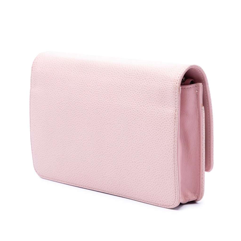 Chanel CC Caviar Wallet On Chain Pink Leather Very good - Back View